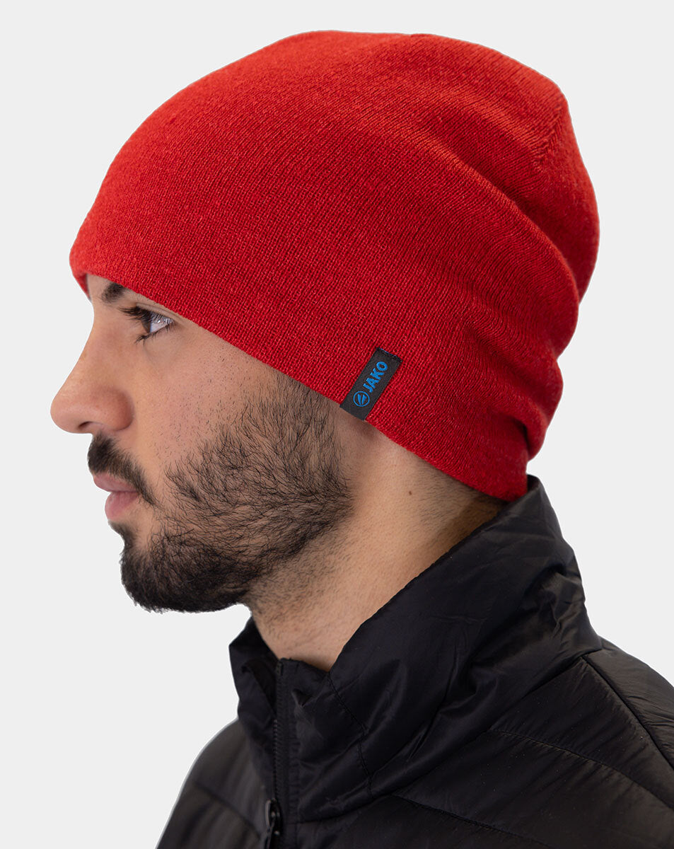 JAKO Gebreide muts - Rood gemeleerd