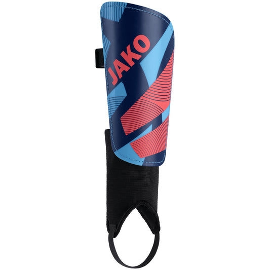JAKO Scheenbeschermer River Classic - Hemelsblauw/navy/koraal