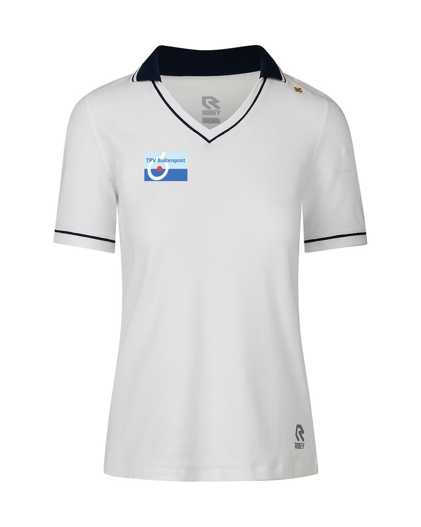 TV Buitenpost Tennis Court V-Neck Polo (Wit)