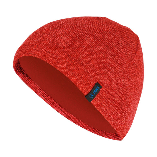 JAKO Gebreide muts - Rood gemeleerd