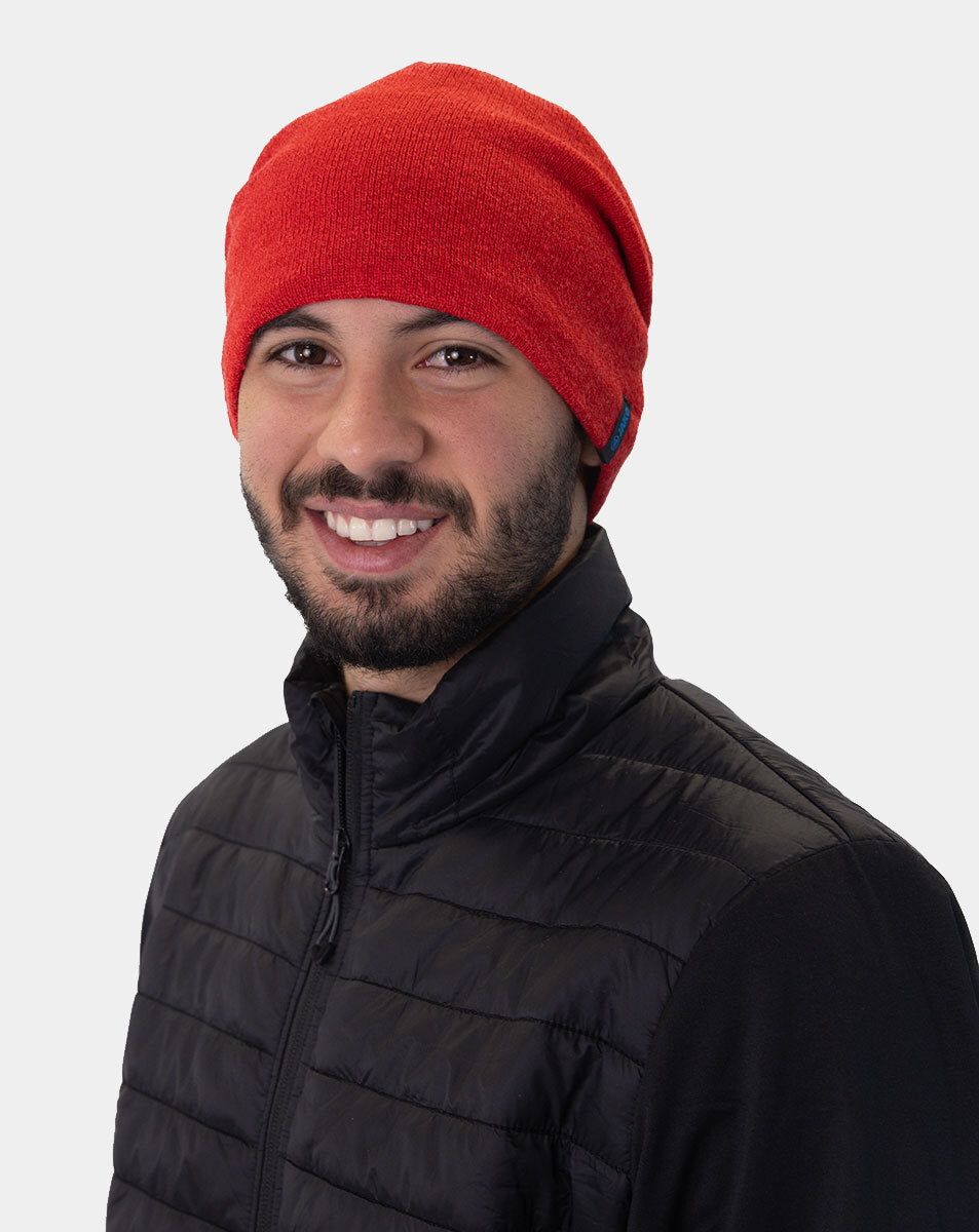 JAKO Gebreide muts - Rood gemeleerd