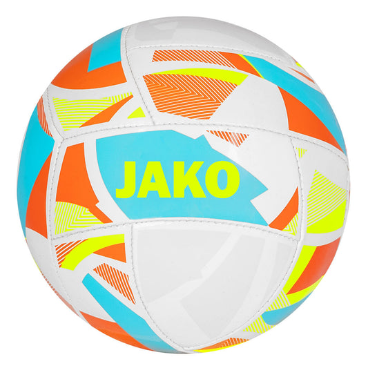 JAKO Minibal Iconic - Wit/cyan/fluogeel