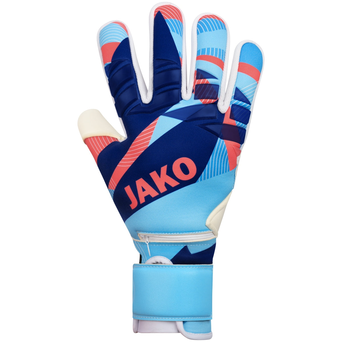 JAKO Keeperhandschoen River WRC Protection - Hemelsblauw/koraal/navy