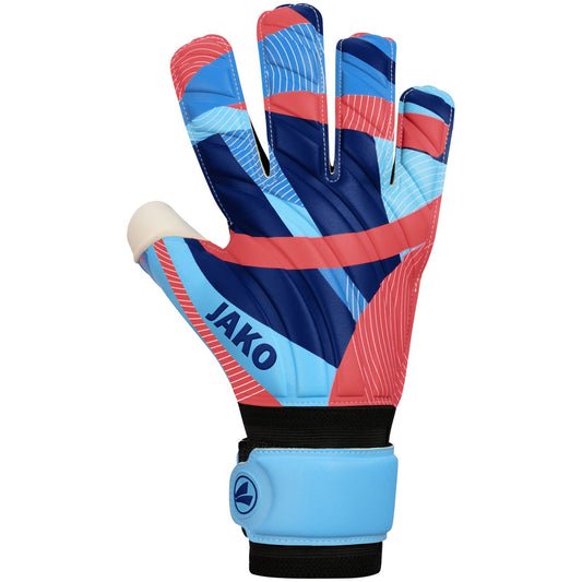 JAKO Keeperhandschoen River SuperSoft RC - Hemelsblauw/koraal/navy