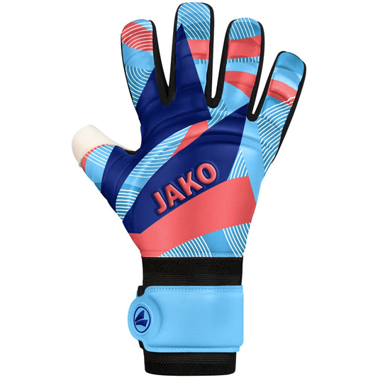 JAKO Keeperhandschoen River SuperSoft NC - Hemelsblauw/koraal/navy