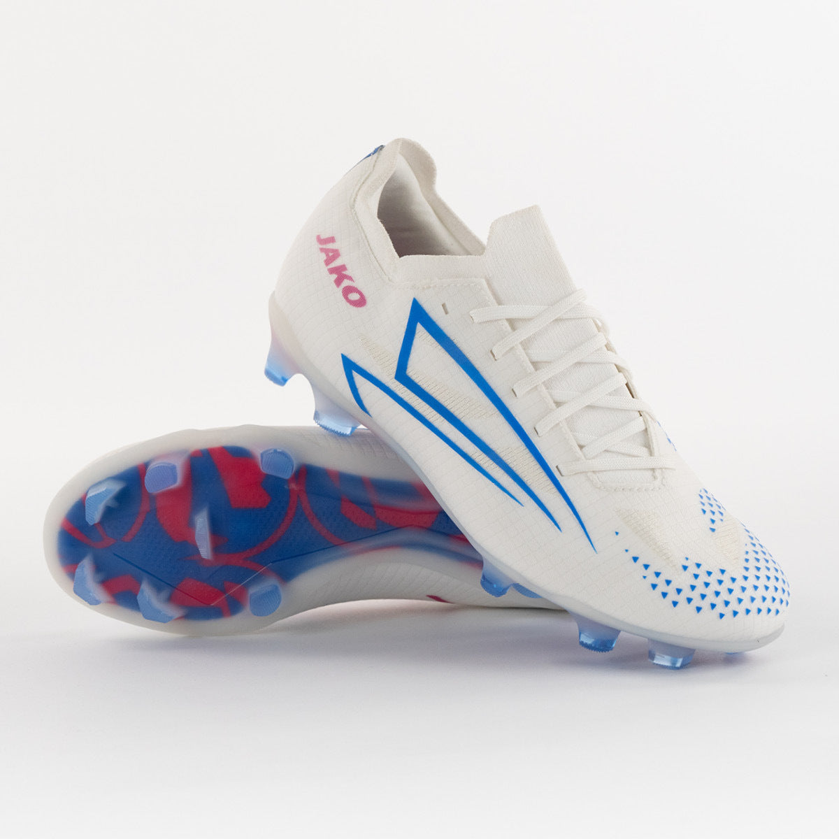 JAKO Voetbalschoen RS89 Elite FG/AG - Wit/rhodamine red/blauw