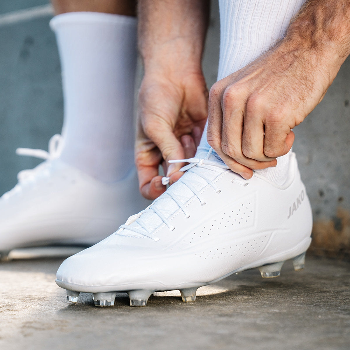 JAKO Voetbalschoen OPURA Elite FG/AG - Wit/smokey grey